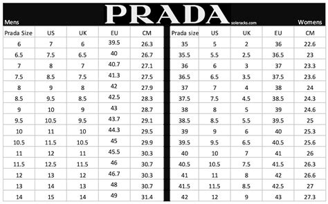 Prada size chart men